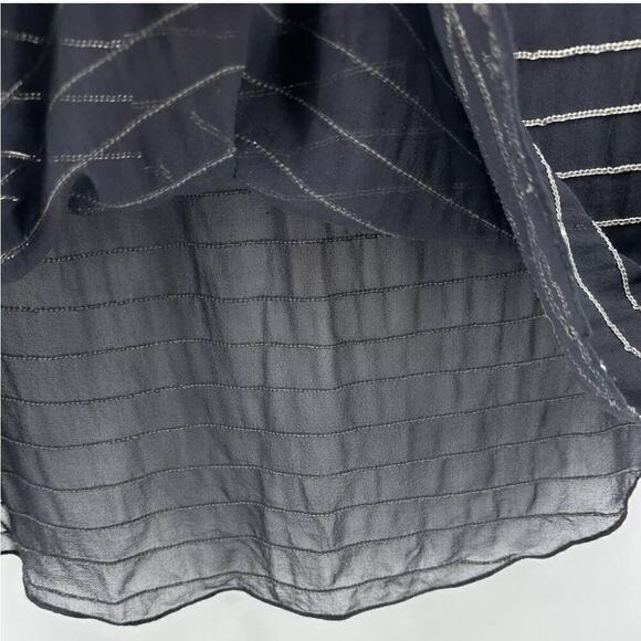 JOIE Blouse Women’s Small Chain Detailing Sheer Black Short Sleeve Flowy… - Picture 5 of 9